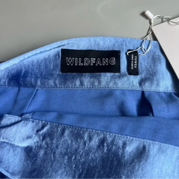 Wildfang The Empower Satin Wrap Skirt Women Light Blue XS NWT - Picture 8 of 9